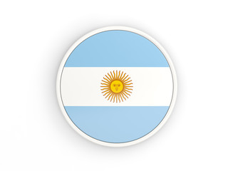 Flag of argentina. Round icon with frame