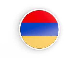 Flag of armenia. Round icon with frame
