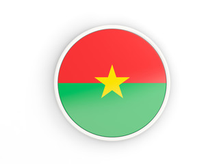 Flag of burkina faso. Round icon with frame
