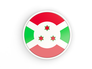 Flag of burundi. Round icon with frame