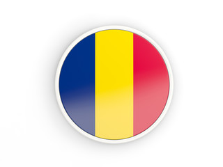 Fototapeta premium Flag of chad. Round icon with frame