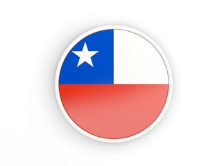 Fototapeta premium Flag of chile. Round icon with frame