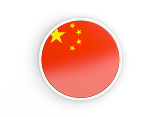 Flag of china. Round icon with frame