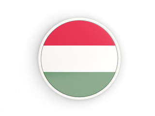 Flag of hungary. Round icon with frame