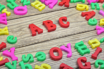 Fototapeta premium ABC on wooden table