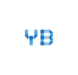 yb initial simple modern blue 