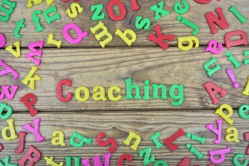 Coaching on wooden table