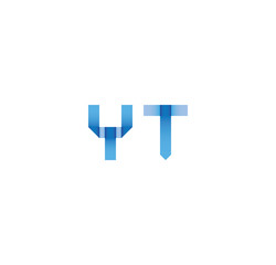 yt initial simple modern blue 