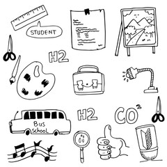 School doodles collection vector