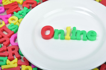 Online word on plate