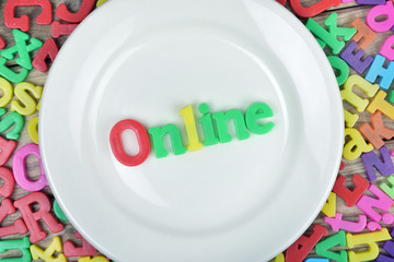 Online word on plate