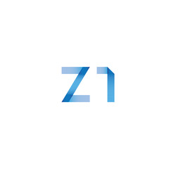 z1 initial simple modern blue 