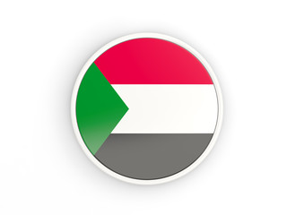 Flag of sudan. Round icon with frame