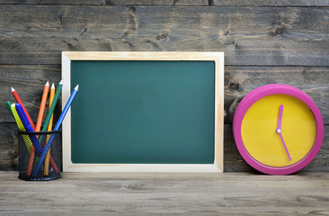 School board on wooden table