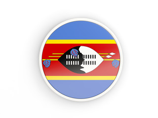 Obraz premium Flag of swaziland. Round icon with frame