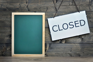 School board on wooden table