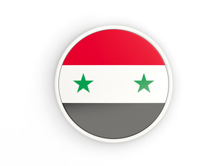 Flag of syria. Round icon with frame