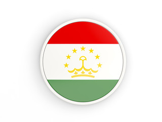 Fototapeta premium Flag of tajikistan. Round icon with frame