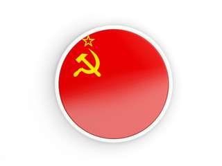 Flag of ussr. Round icon with frame