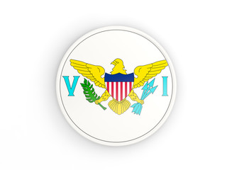 Flag of virgin islands us. Round icon with frame