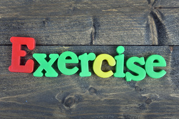 Exercise on wooden table
