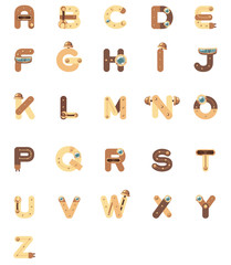 Alphabet a-z robot,vector