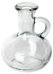 Special vessel for vegetable oil on white background