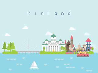 Finland Landmarks Travel and Journey Vector - 116037082