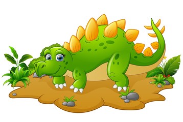 Funny stegosaurus cartoon