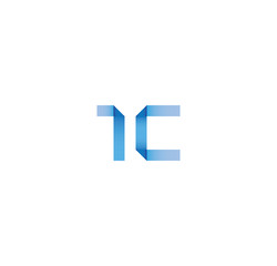 1c initial simple modern blue 