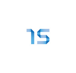1s initial simple modern blue 