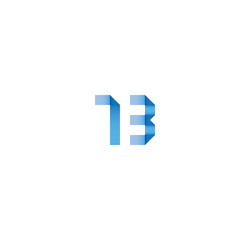 13 initial simple modern blue 