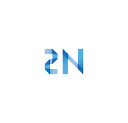2n initial simple modern blue 