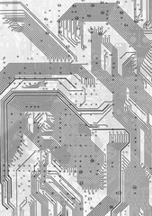 Electronic circuit board gray graphic background