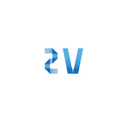 2v initial simple modern blue 