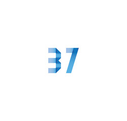 37 initial simple modern blue 