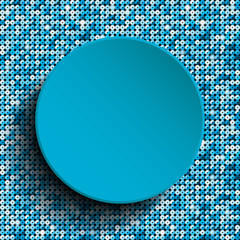 Vector blue circle with blue sequins background.
