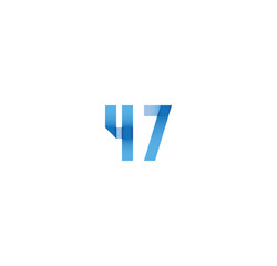 47 initial simple modern blue 