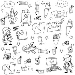 Doodle of school many tools