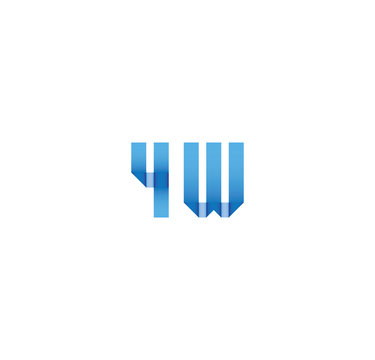 4w initial simple modern blue 