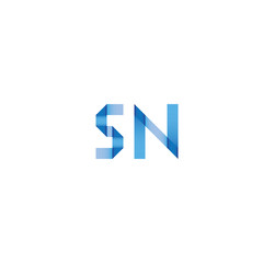 5n initial simple modern blue 