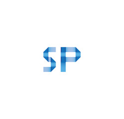 5p initial simple modern blue 