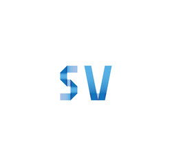 5v initial simple modern blue 