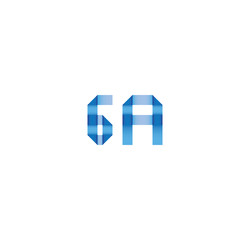 6a initial simple modern blue 