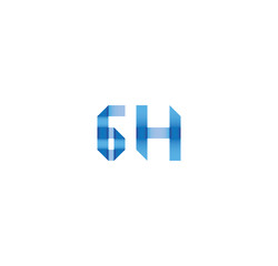 6h initial simple modern blue 