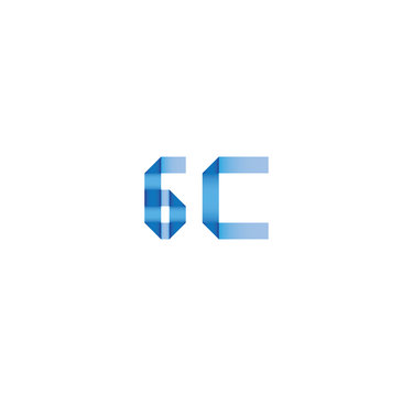 6c initial simple modern blue 