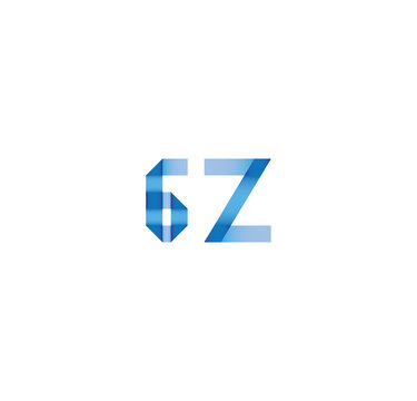 6z initial simple modern blue 