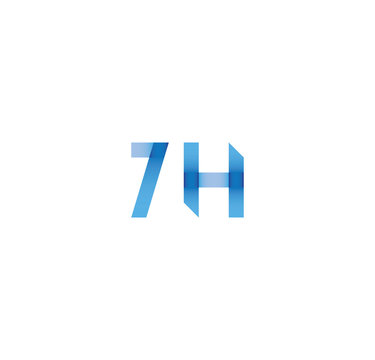 7h initial simple modern blue 