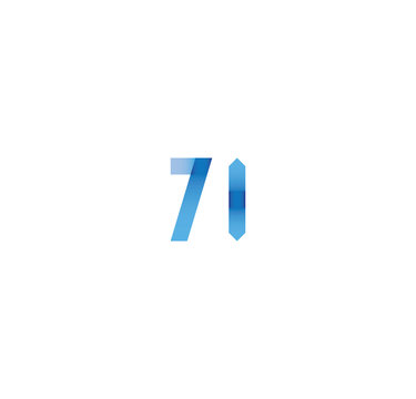 7i initial simple modern blue 