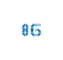8g initial simple modern blue 